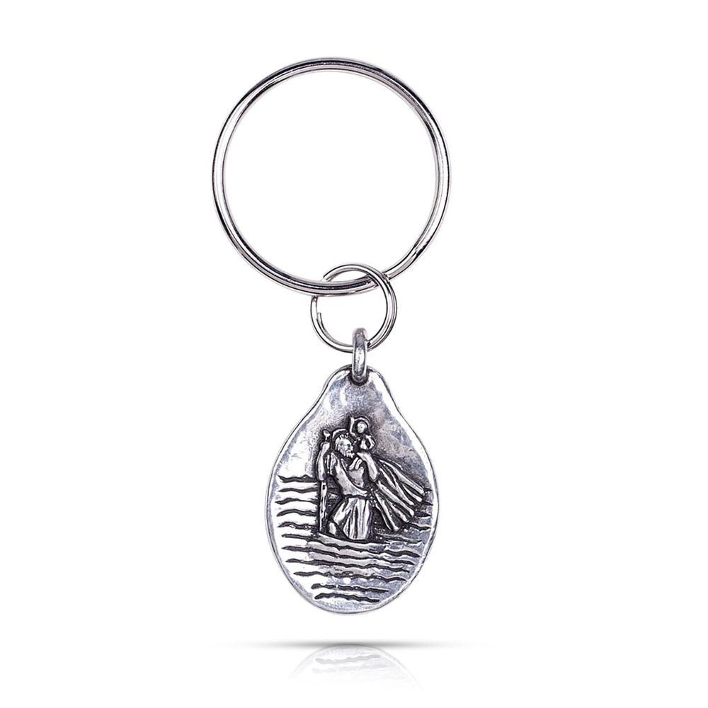 7149 St Christopher Keychain, Saint Christopher Keyring Featuring the